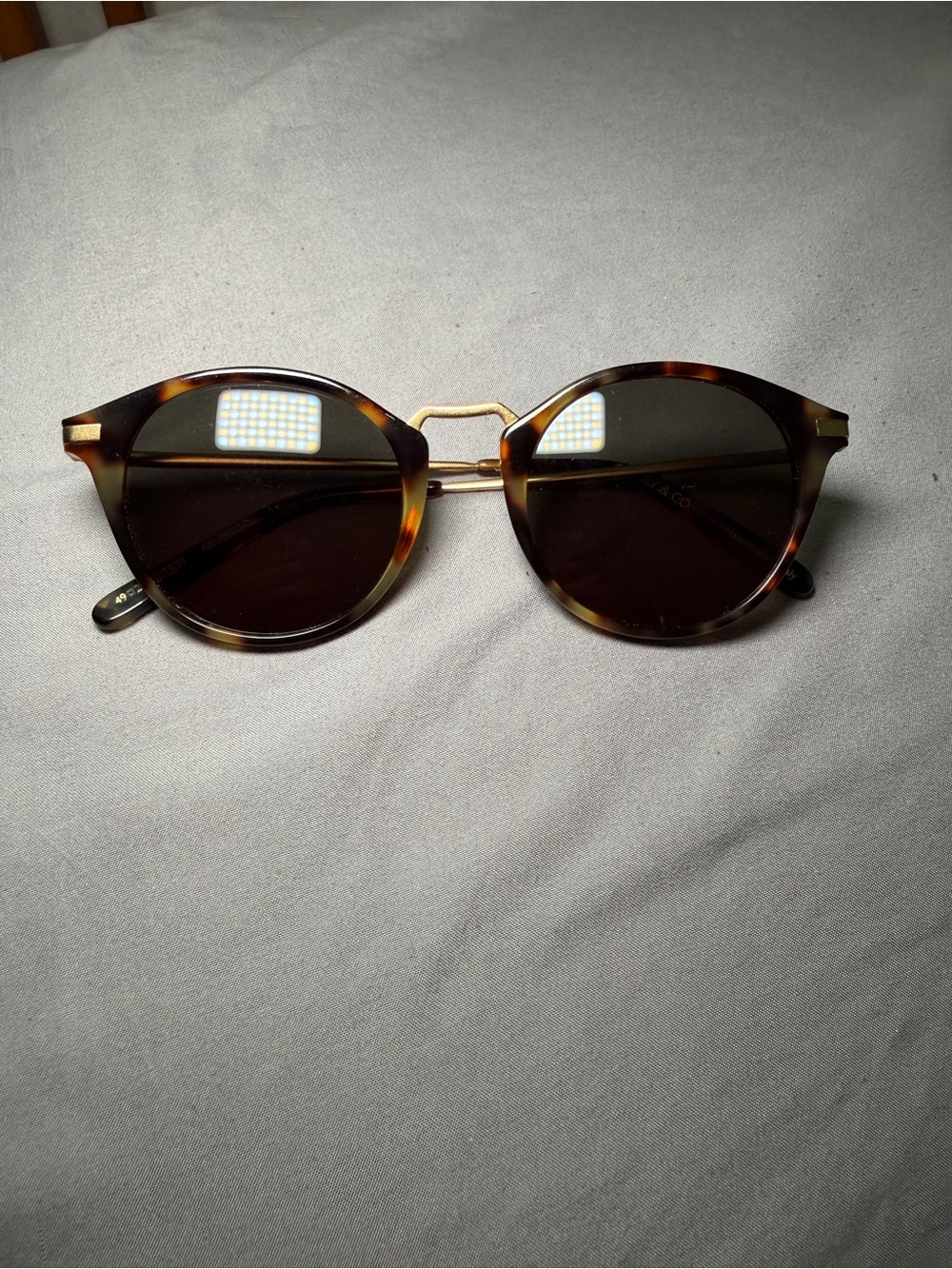 Pared Women's Tortoiseshell Round Sunglasses with Gold Bridge
